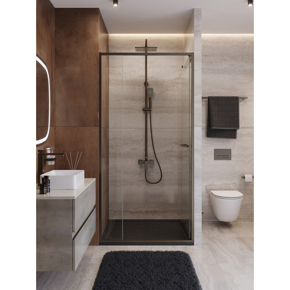 Душевая дверь Cezares Lux 100 см LUX-B-FS-11-100-C-GM, оружейная сталь/прозрачное - фото 4