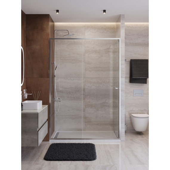 Душевая дверь Cezares Lux 140 см LUX-B-FS-11-140-C-CR, хром/прозрачное - фото 4