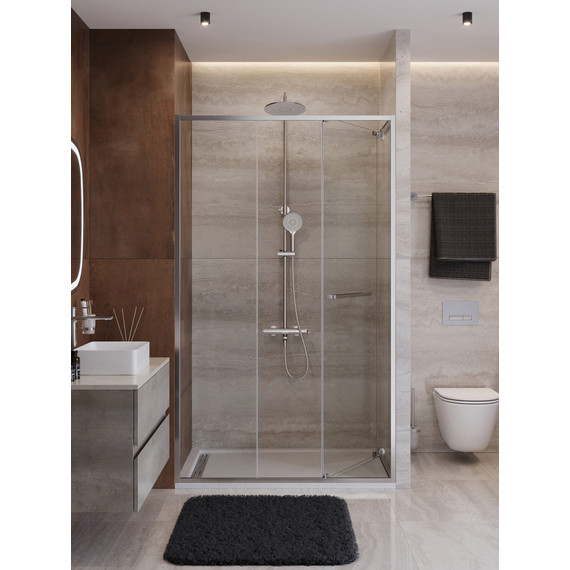 Душевая дверь Cezares Lux 130 см LUX-B-FS-11-130-C-CR, хром/прозрачное - фото 3