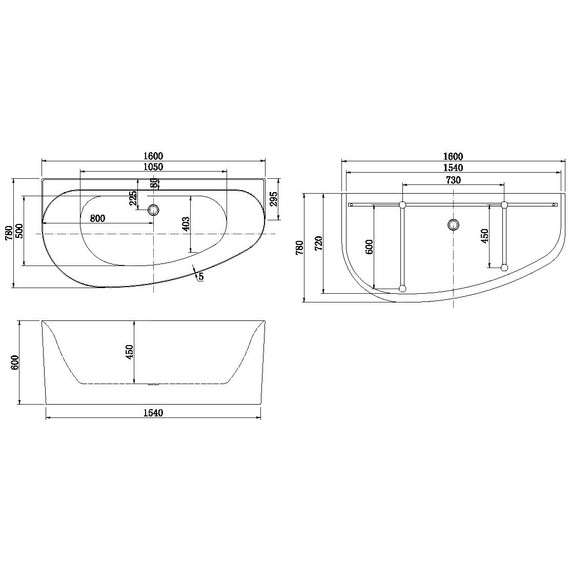 Ванна пристенная Allen Brau Priority 5 В 160x78 2.31005.20B - фото 22