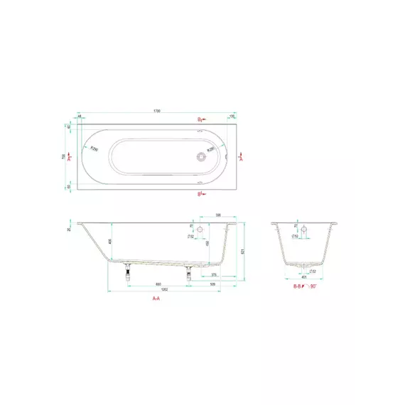 Ванна каменная Allen Brau Evo Oberon 170x70 2.3EV01.20 - фото 14