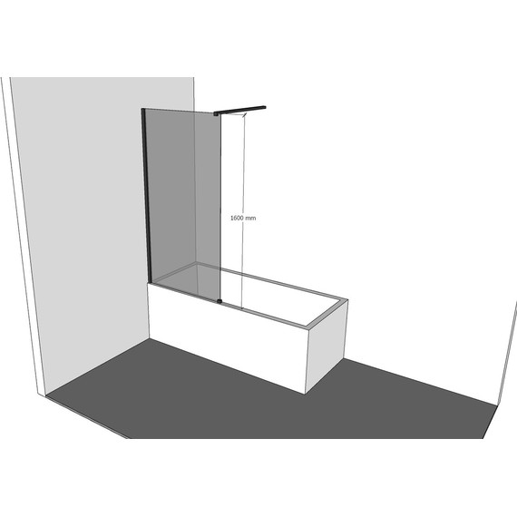 Шторка для ванны Allen Brau Infinity 3 80х160 см 3.21061.BA (стекло 8 мм) серебро брашированное/прозрачное - фото 3