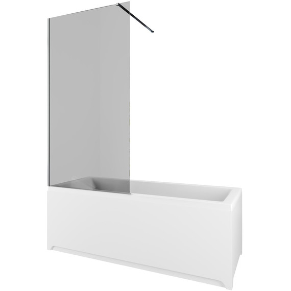 Шторка для ванны Allen Brau Infinity 3 80х160 см 3.21062.BA.T (стекло 8 мм) серебро брашированное/тонированное - фото 2