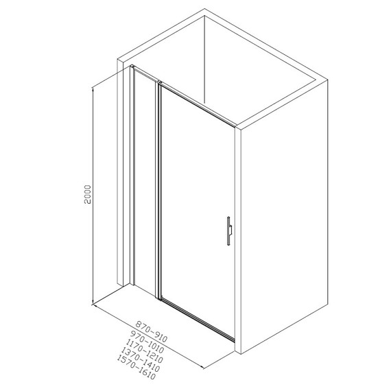 Душевая дверь Allen Brau Priority 160 см 3.31039.BBA (стекло 8 мм) чёрный/прозрачное - фото 15