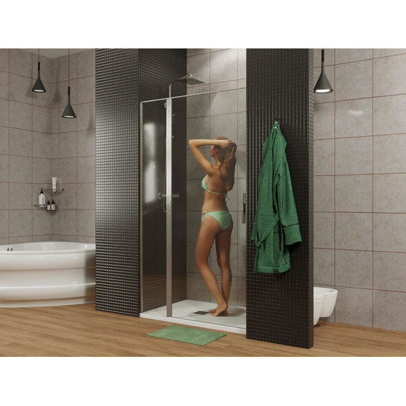 Душевая дверь Allen Brau Priority 160 см 3.31039.BBA (стекло 8 мм) чёрный/прозрачное - фото 7