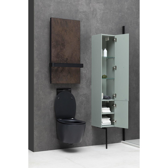 Унитаз подвесной безободковый Allen Brau Fantasy 4.11004.31 с тонкой крышкой микролифт, чёрный матовый - фото 11