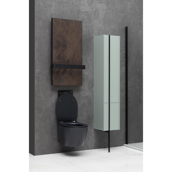 Унитаз подвесной безободковый Allen Brau Fantasy 4.11004.31 с тонкой крышкой микролифт, чёрный матовый - фото 12