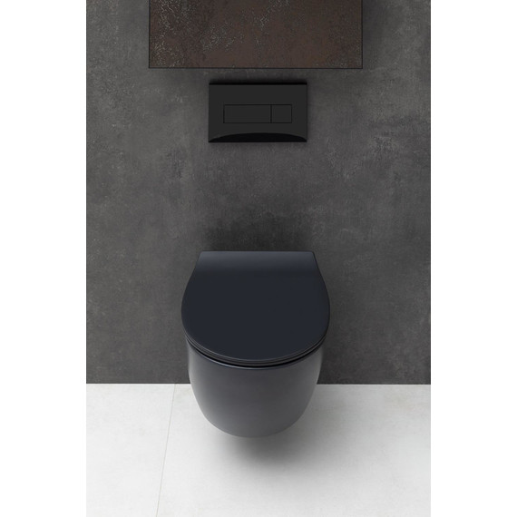 Унитаз подвесной безободковый Allen Brau Fantasy 4.11004.31 с тонкой крышкой микролифт, чёрный матовый - фото 16