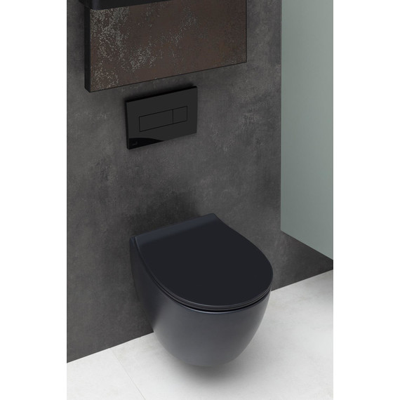 Унитаз подвесной безободковый Allen Brau Fantasy 4.11004.31 с тонкой крышкой микролифт, чёрный матовый - фото 20