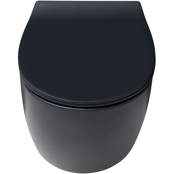 Унитаз подвесной безободковый Allen Brau Fantasy 4.11004.31 с тонкой крышкой микролифт, чёрный матовый - фото 2