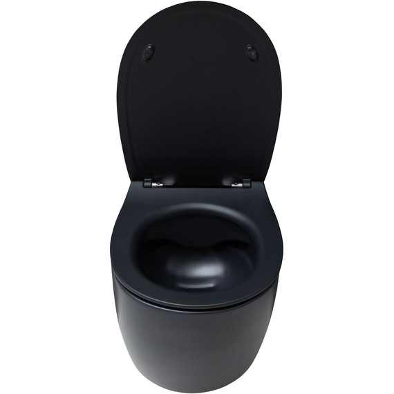 Унитаз подвесной безободковый Allen Brau Fantasy 4.11004.31 с тонкой крышкой микролифт, чёрный матовый - фото 3