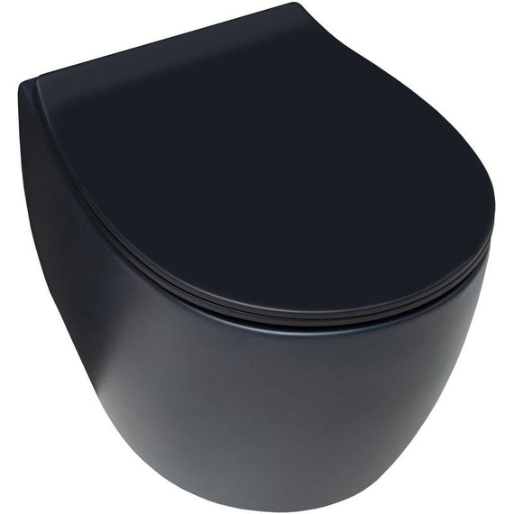 Унитаз подвесной безободковый Allen Brau Fantasy 4.11004.31 с тонкой крышкой микролифт, чёрный матовый - фото 5