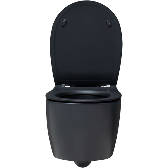 Унитаз подвесной безободковый Allen Brau Fantasy 4.11004.31 с тонкой крышкой микролифт, чёрный матовый - фото 7