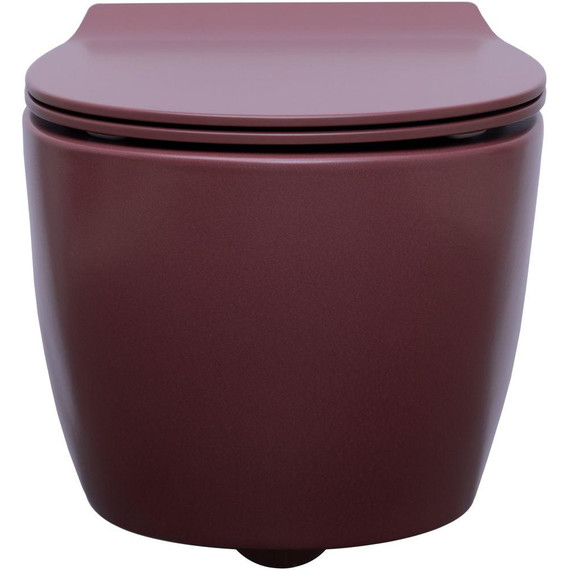 Унитаз приставной безободковый Allen Brau Fantasy 4.11004.BD с тонкой крышкой микролифт, бордо - фото 10