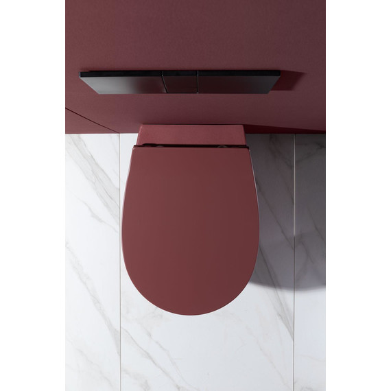 Унитаз приставной безободковый Allen Brau Fantasy 4.11004.BD с тонкой крышкой микролифт, бордо - фото 12