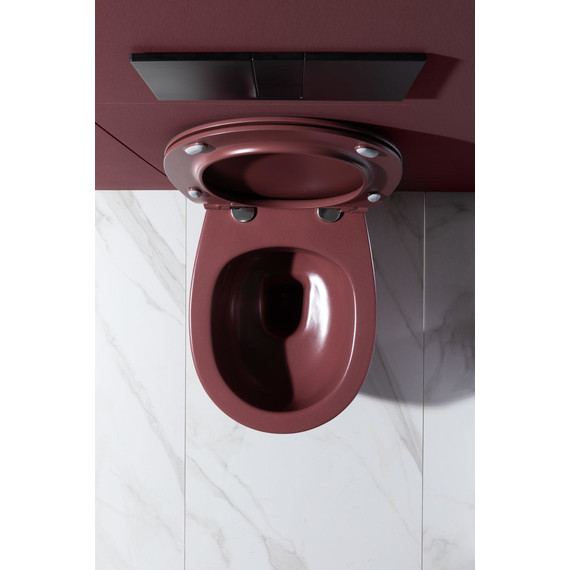 Унитаз приставной безободковый Allen Brau Fantasy 4.11004.BD с тонкой крышкой микролифт, бордо - фото 13