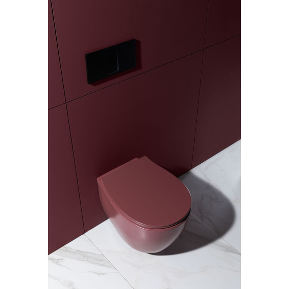 Унитаз приставной безободковый Allen Brau Fantasy 4.11004.BD с тонкой крышкой микролифт, бордо - фото 17