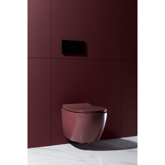 Унитаз приставной безободковый Allen Brau Fantasy 4.11004.BD с тонкой крышкой микролифт, бордо - фото 19