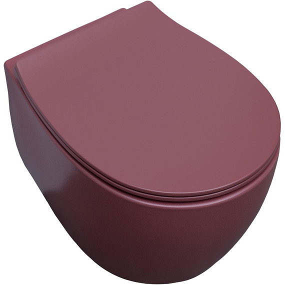 Унитаз приставной безободковый Allen Brau Fantasy 4.11004.BD с тонкой крышкой микролифт, бордо - фото 5