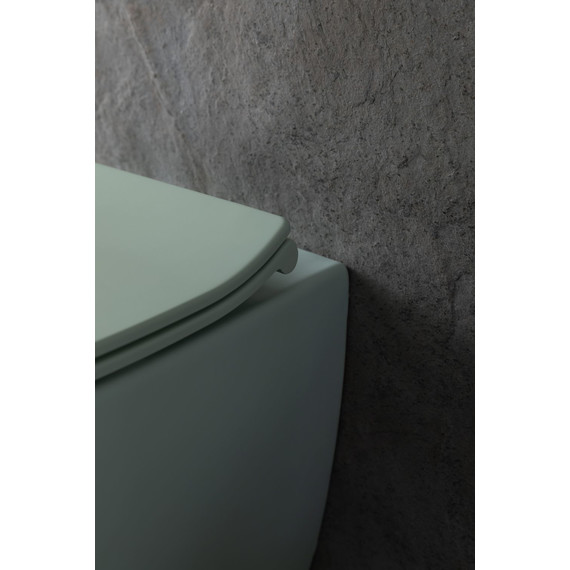 Унитаз подвесной безободковый Allen Brau Fantasy 4.11004.MT с тонкой крышкой микролифт, мятный - фото 26