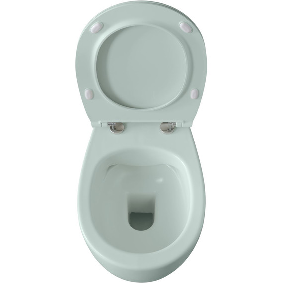 Унитаз подвесной безободковый Allen Brau Fantasy 4.11004.MT с тонкой крышкой микролифт, мятный - фото 5