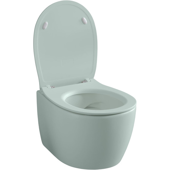 Унитаз подвесной безободковый Allen Brau Fantasy 4.11004.MT с тонкой крышкой микролифт, мятный - фото 6