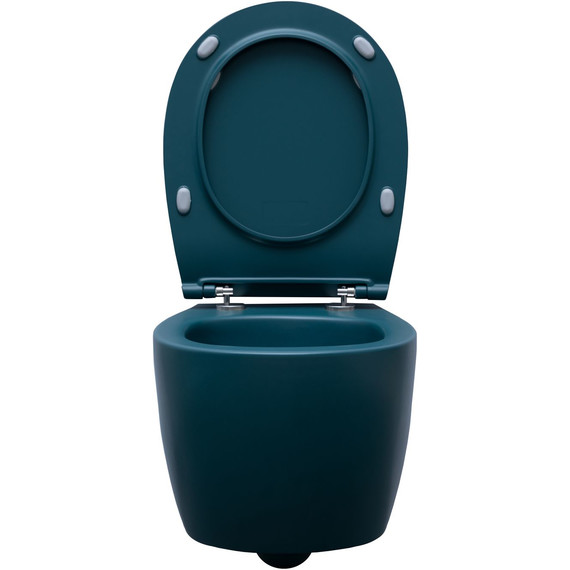 Унитаз подвесной безободковый Allen Brau Fantasy 4.11004.PT с тонкой крышкой микролифт, петроль - фото 14