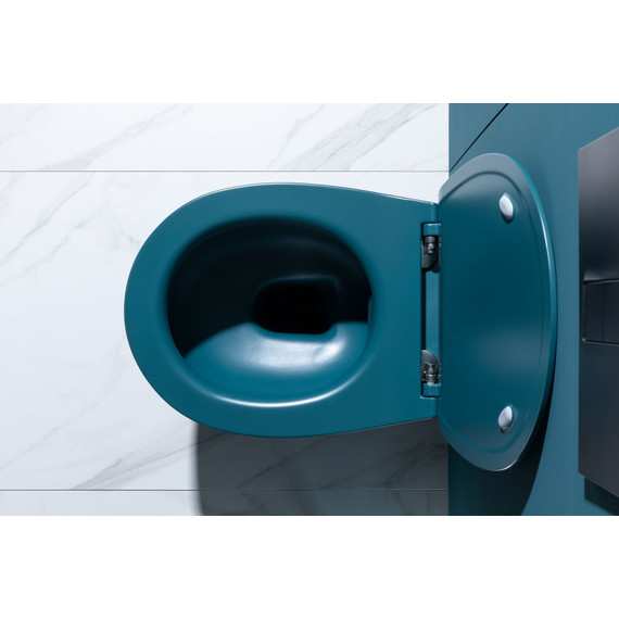 Унитаз подвесной безободковый Allen Brau Fantasy 4.11004.PT с тонкой крышкой микролифт, петроль - фото 21