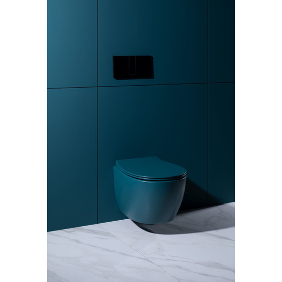 Унитаз подвесной безободковый Allen Brau Fantasy 4.11004.PT с тонкой крышкой микролифт, петроль - фото 24