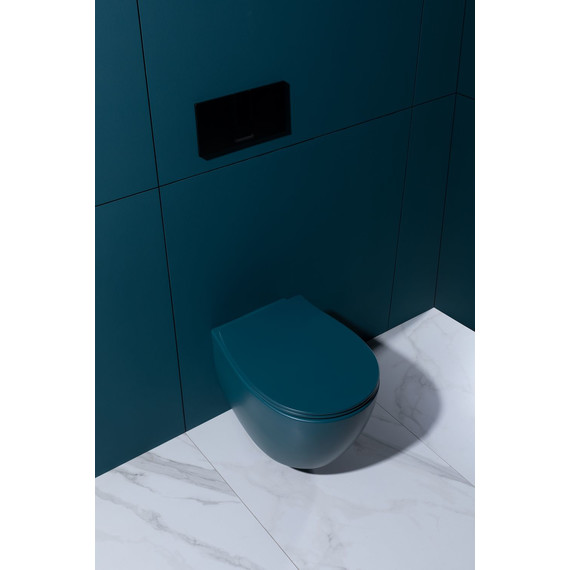 Унитаз подвесной безободковый Allen Brau Fantasy 4.11004.PT с тонкой крышкой микролифт, петроль - фото 27