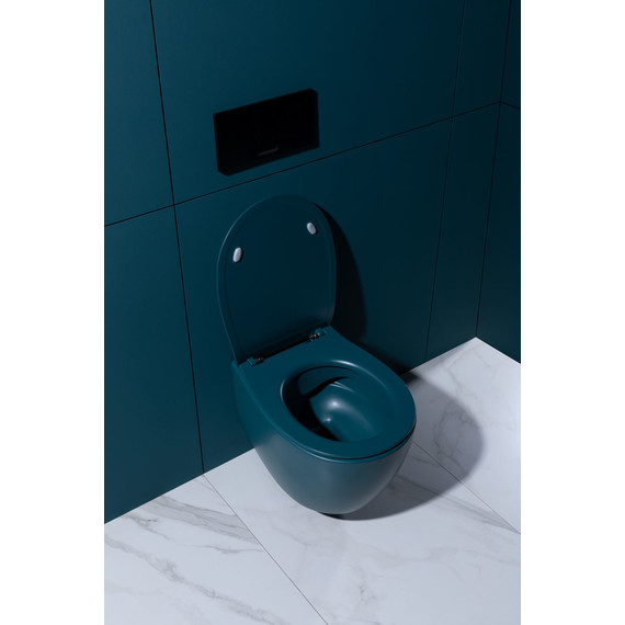 Унитаз подвесной безободковый Allen Brau Fantasy 4.11004.PT с тонкой крышкой микролифт, петроль - фото 28