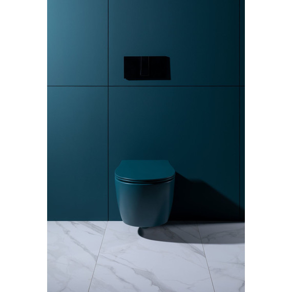 Унитаз подвесной безободковый Allen Brau Fantasy 4.11004.PT с тонкой крышкой микролифт, петроль - фото 31