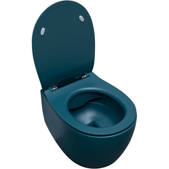Унитаз подвесной безободковый Allen Brau Fantasy 4.11004.PT с тонкой крышкой микролифт, петроль - фото 3