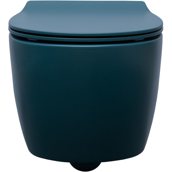 Унитаз подвесной безободковый Allen Brau Fantasy 4.11004.PT с тонкой крышкой микролифт, петроль - фото 7