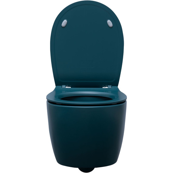 Унитаз подвесной безободковый Allen Brau Fantasy 4.11004.PT с тонкой крышкой микролифт, петроль - фото 8