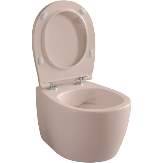 Унитаз приставной безободковый Allen Brau Fantasy 4.11004.SM с тонкой крышкой микролифт, розовый - фото 7