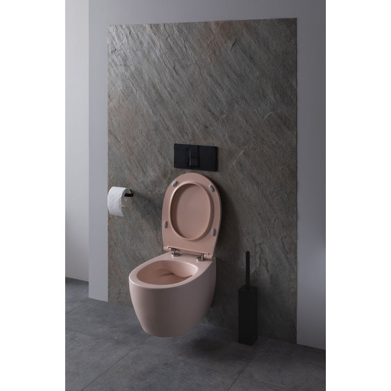 Унитаз приставной безободковый Allen Brau Fantasy 4.11004.SM с тонкой крышкой микролифт, розовый - фото 14