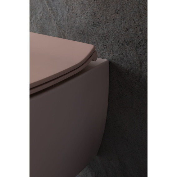 Унитаз приставной безободковый Allen Brau Fantasy 4.11004.SM с тонкой крышкой микролифт, розовый - фото 20