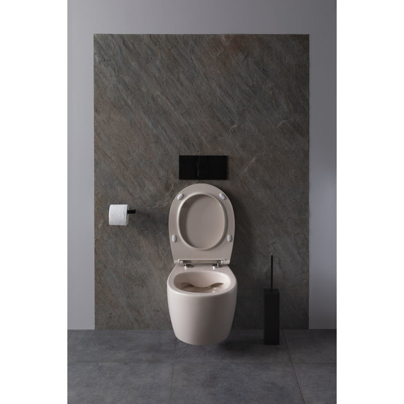 Унитаз приставной безободковый Allen Brau Fantasy 4.11004.IV с тонкой крышкой микролифт, айвори - фото 10