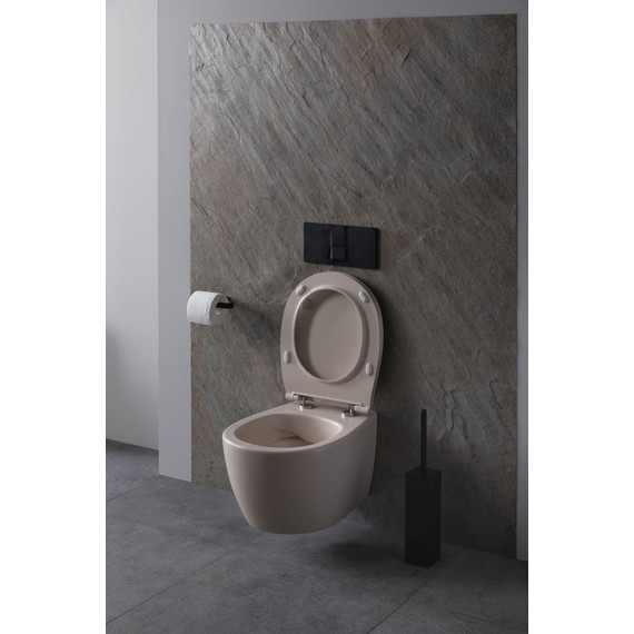 Унитаз приставной безободковый Allen Brau Fantasy 4.11004.IV с тонкой крышкой микролифт, айвори - фото 11