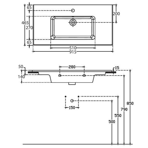 Раковина врезная на столешницу Allen Brau Fantasy 92 см 4.11026.20 - фото 3