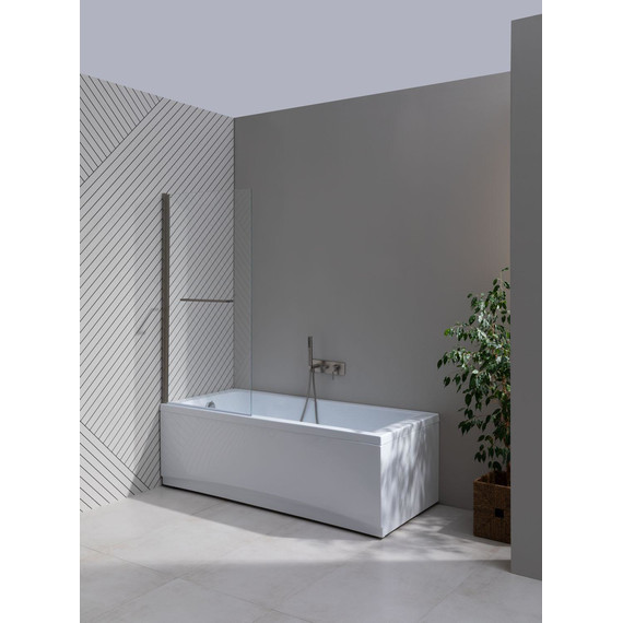 Шторка для ванны Allen Brau Priority 80x150 см 3.31024.BA, серебро браш/прозрачное - фото 7