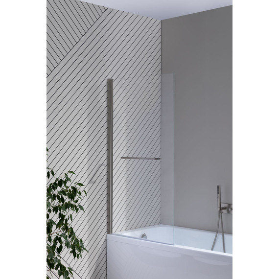 Шторка для ванны Allen Brau Priority 80x150 см 3.31024.BA, серебро браш/прозрачное - фото 8