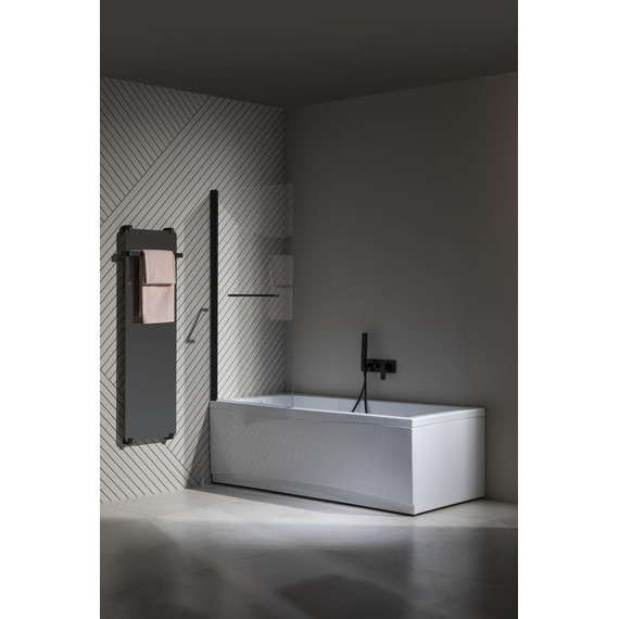 Шторка для ванны Allen Brau Priority 80x150 см 3.31022.BBA, чёрный браш/прозрачное - фото 15