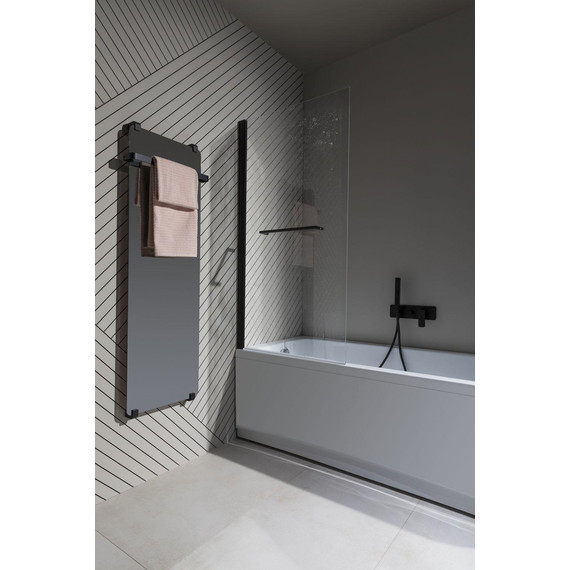 Шторка для ванны Allen Brau Priority 80x150 см 3.31022.BBA, чёрный браш/прозрачное - фото 16