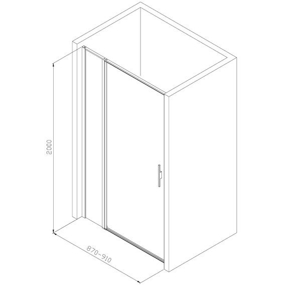 Душевая дверь Allen Brau Priority 90 см 3.31026.BA (стекло 8 мм) серебро браш/прозрачное - фото 18