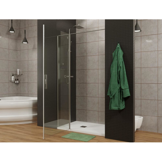 Душевая дверь Allen Brau Priority 140 см 3.31034.00 (стекло 8 мм) серебро браш/прозрачное - фото 6