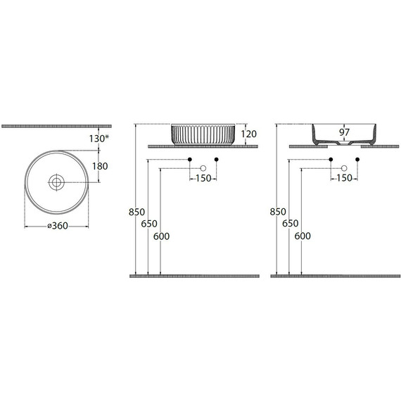 Раковина-чаша Allen Brau Fantasy Line 36 см 4.11032.MT, мятный - фото 8