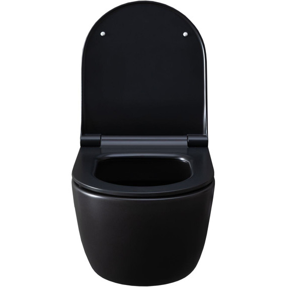 Унитаз подвесной безободковый Allen Brau Priority 4.31001.31 с тонкой крышкой микролифт, чёрный матовый - фото 8