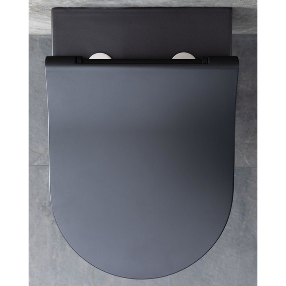 Унитаз подвесной безободковый Allen Brau Priority 4.31001.31 с тонкой крышкой микролифт, чёрный матовый - фото 26